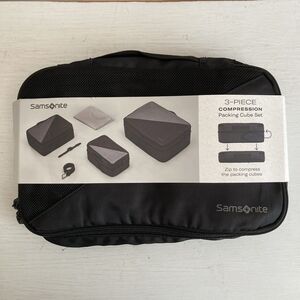 Samsonite 3-Piece Compression Packing Cube Set Black Carry On Suitcase Fit